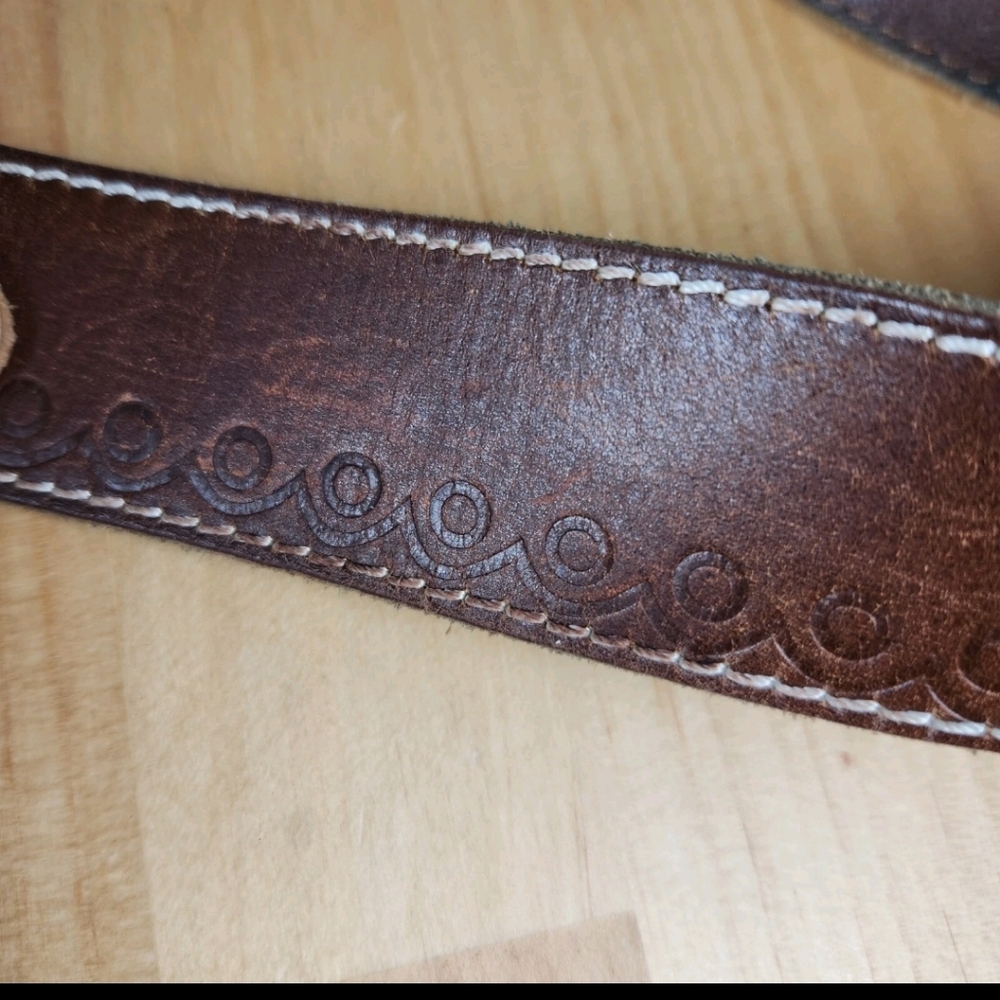 BED STU Shepherd Belt Men's Extra Large Brown Genuine Leather Tooled - Picture 6 of 7